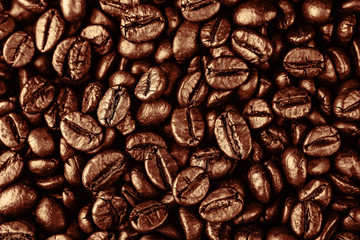 Background of roasted coffee beans
