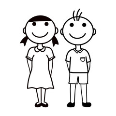 Happy kids cartoon on white background. Vector illustration 