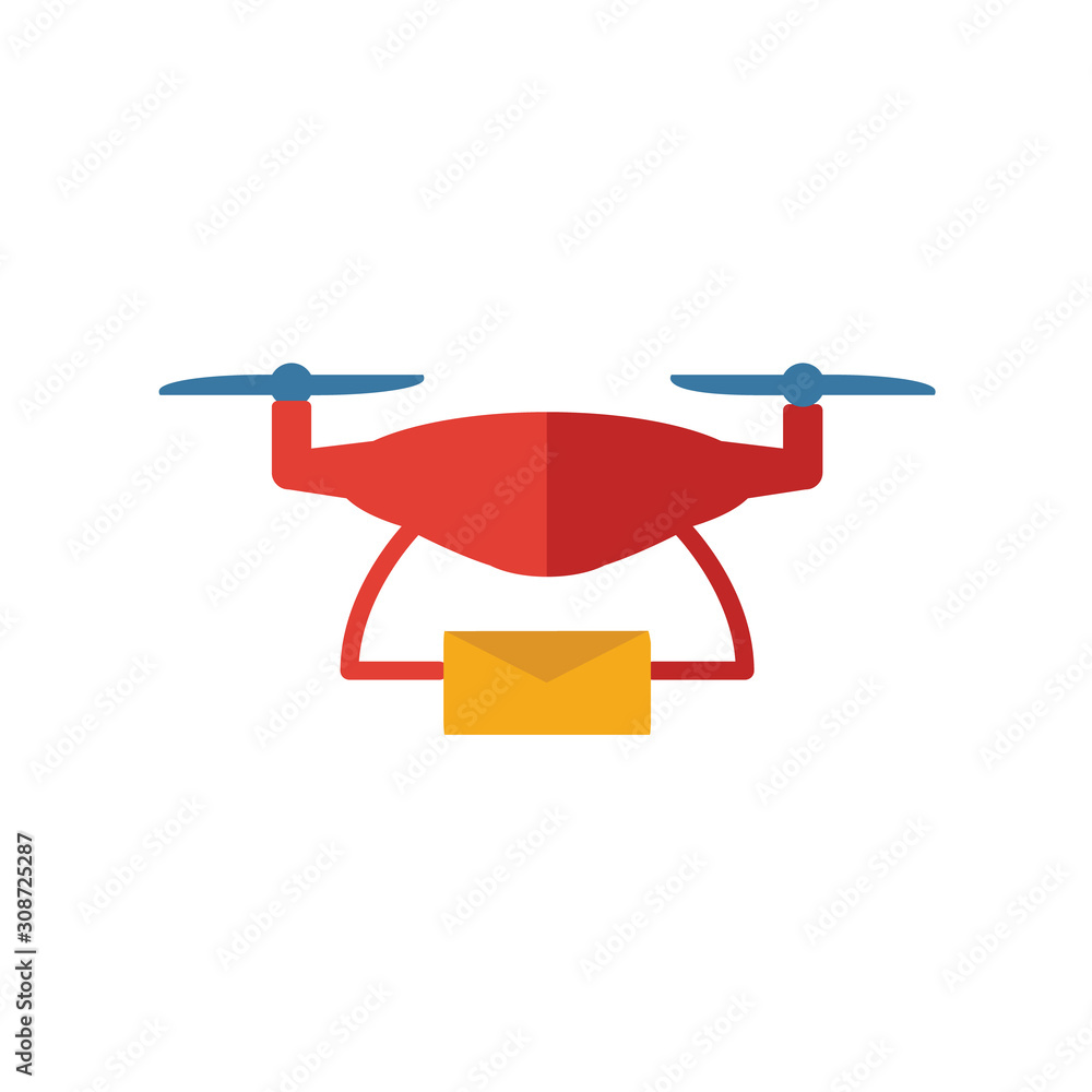 Poster drone delivery icon. simple element from smart devices icons collection. creative drone delivery ico