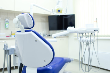 Interior of modern dental cabinet and its equipment