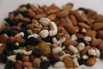 Fresh nuts peeled ready to eat