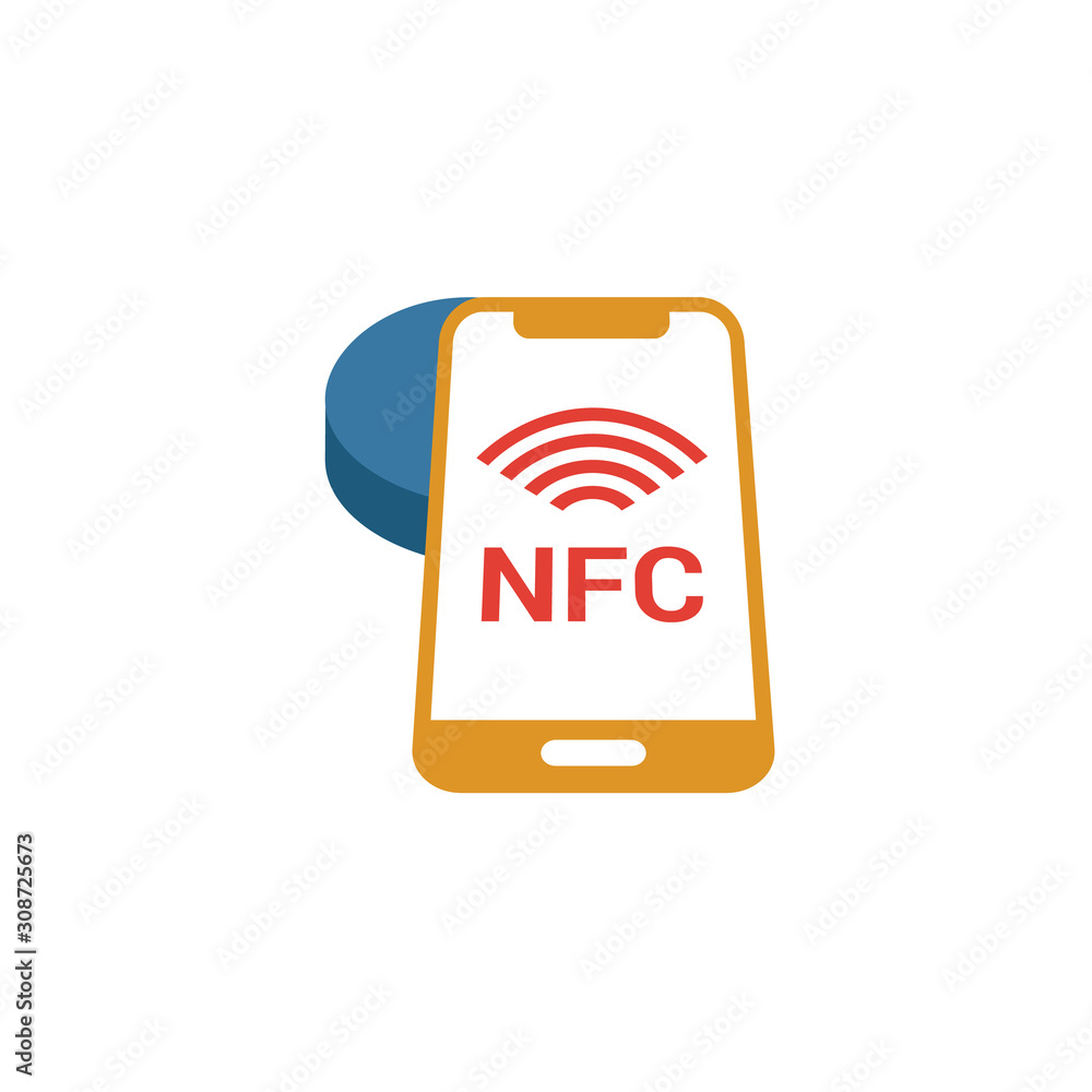 Aufkleber nfc technology icon. simple element from smart devices icons collection. creative nfc technology ico