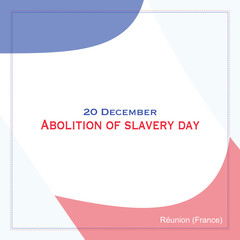 Simple banner for Abolition of slavery day, Réunion (France), on 20th December 