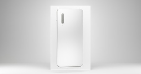 3d render phone mockup, unbranded phone concept template, 4k business wallpaper on white background