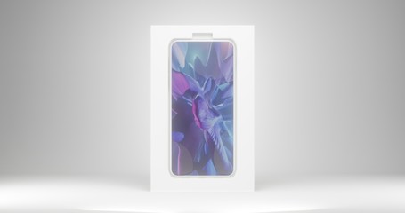 3d render phone mockup, unbranded phone concept template, 4k business wallpaper on white background