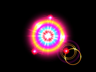 Vector Light effects On a black background