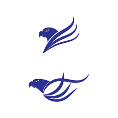 Falcon eagle birdWave Logo Template vector symbol