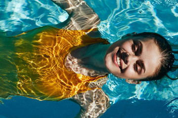woman in swimming pool