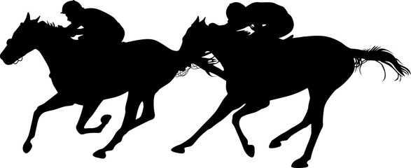two horses in the finish of a horse race