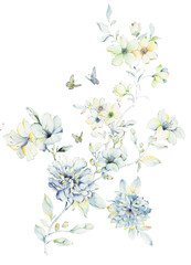 Watercolor flowers illustration