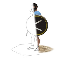 3D rendering, warrior character, illustration