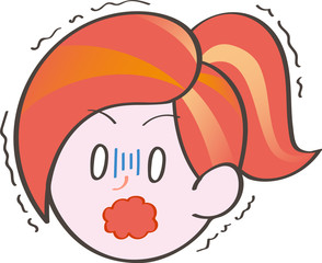 女性　顔　表情