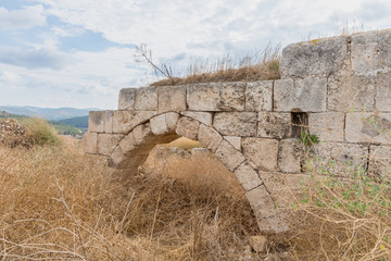 The  ruins of the crusader fortress - Templar - Toron des Chevaliers of the 12th century. Captured...