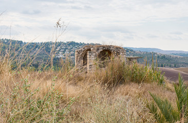 The  ruins of the crusader fortress - Templar - Toron des Chevaliers of the 12th century. Captured...