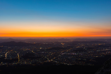 Fototapeta na wymiar Seoul City Skyline at Sunrise South Korea.