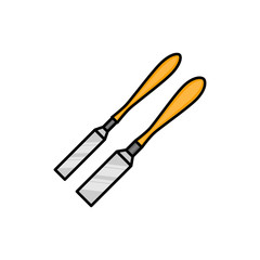 chisel flat illustration. icon for design and web.