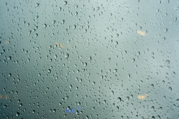 water drops on glass