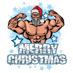 Christmas fitness Santa Claus, grunge vintage design t shirts