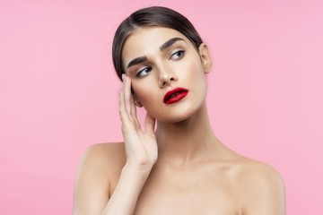 Fototapeta premium beautiful woman bare shoulders clean skin