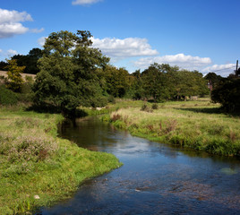 Fototapeta na wymiar Watermeadows by the River Darenth at Eynsford, Kent, UK