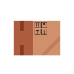 Stylish cardboard box. Convenient packaging for mail. Isolated on a white background