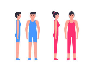 Fototapeta premium man and woman of fitness in sportswear