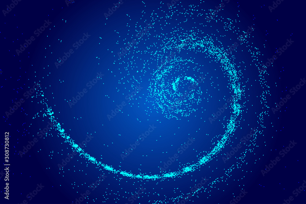 Poster the universe vortex constructed by the movement trajectory of luminescent particles and the abstract