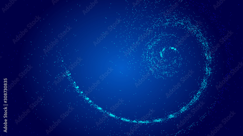 Poster the universe vortex constructed by the movement trajectory of luminescent particles and the abstract