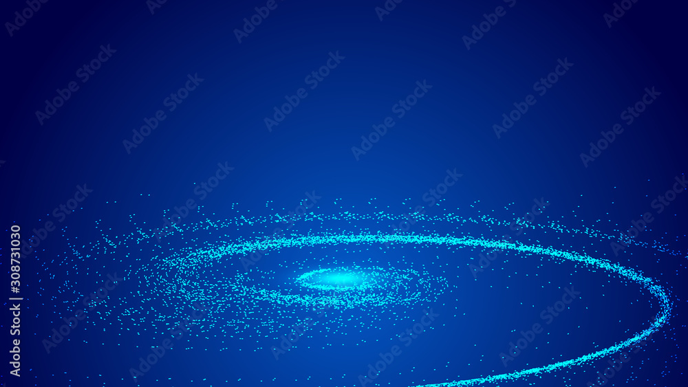 Poster the universe vortex constructed by the movement trajectory of luminescent particles and the abstract