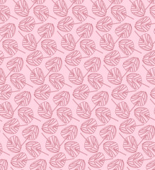 Mushroom pink cute nature organic seamless pattern