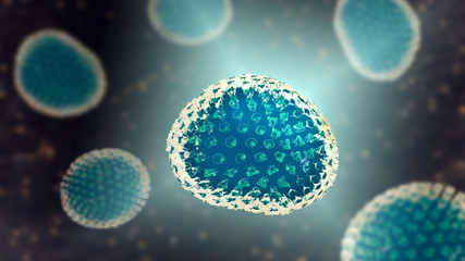 Influenza virus, flu virus, medically accurate 3D illustration