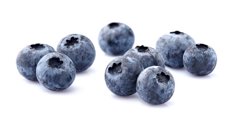 Blueberries Isolated on White Background. Macro.