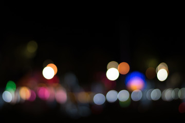 Bokeh from many colors in the evening. Night