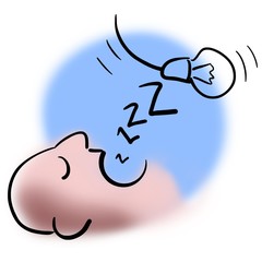 Snoring man and light bulb