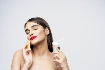 Obraz premium beautiful woman bare shoulders clean skin