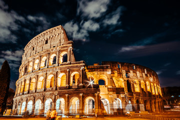 Fototapeta na wymiar Beautiful Daylight Colosseum in Rome, cloudy, Italy