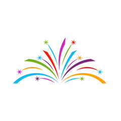 Fototapeta na wymiar Firework line icon and happy new year firework vector design, Creative icon, design concept