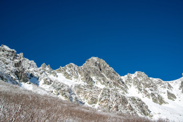 冬の千畳敷カール　雪山と雪原