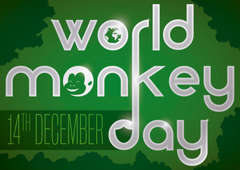 Fototapeta premium Green Awareness Design to Celebrate World Monkey Day in December, Vector Illustration
