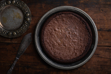 Chocolate mud cake swedish kladdkaka or sticky chocolate cake