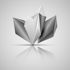 Vector geometric shape and 3d crystal, abstraction low polygons object