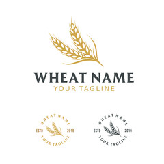 Fototapeta na wymiar Creative Illustration Wheat Logo Design Template