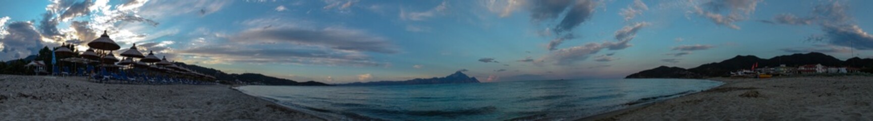 Seaside in Greece with beautiful rocks, Halkidiki, Sarti,panorama