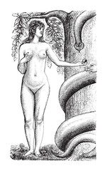 Eve / vintage illustration from Meyers Konversations-Lexikon 1897