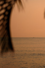 Red dawn over the sea. Bali Amed.