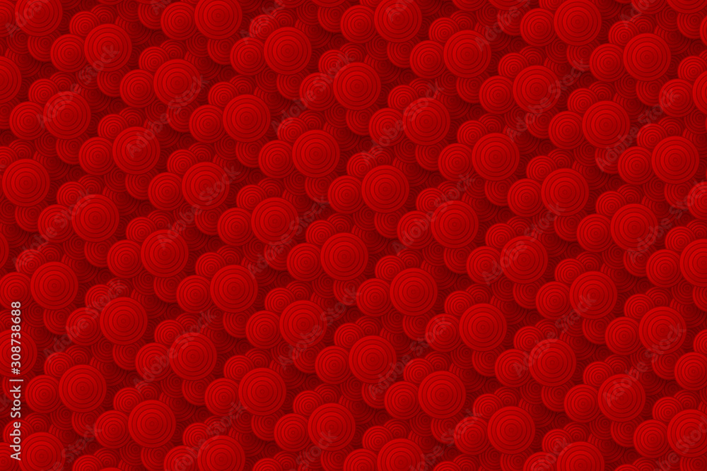 Poster the abstract textured background is composed of red circles