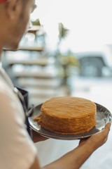 A balanced textured Honey cake filled with instant richness and sweetness