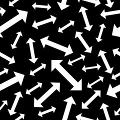 Black white arrow symbol seamless pattern