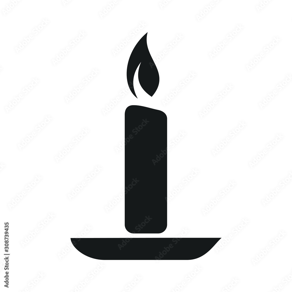 Poster candle icon template color editable. candle symbol vector sign isolated on white background. simple 