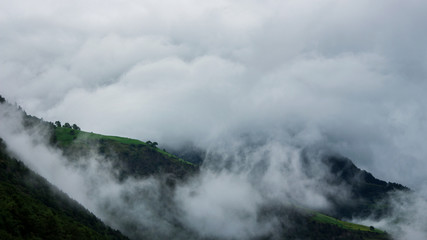 clouds over mountains